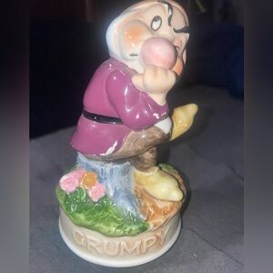 Vintage Disney music box “GRUMPY" from Snow White and the 7 Dwarfs CHIPPED PAINT